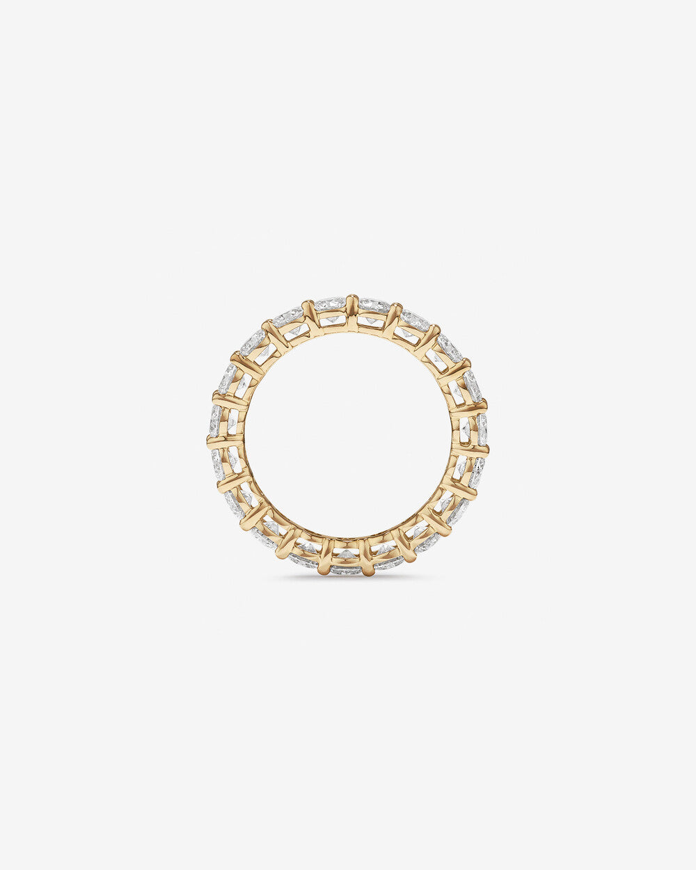 3.10 Carat Round Brilliant Lab Grown Diamond Eternity Ring in 14k Yellow Gold