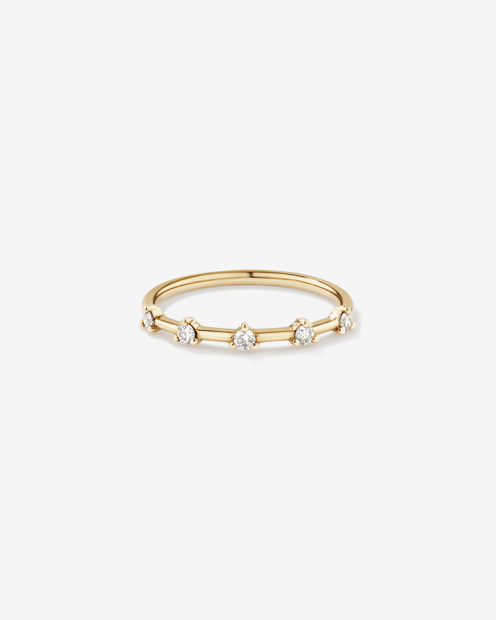 Lab Grown Diamond Studded Ring in 14k Yellow Gold