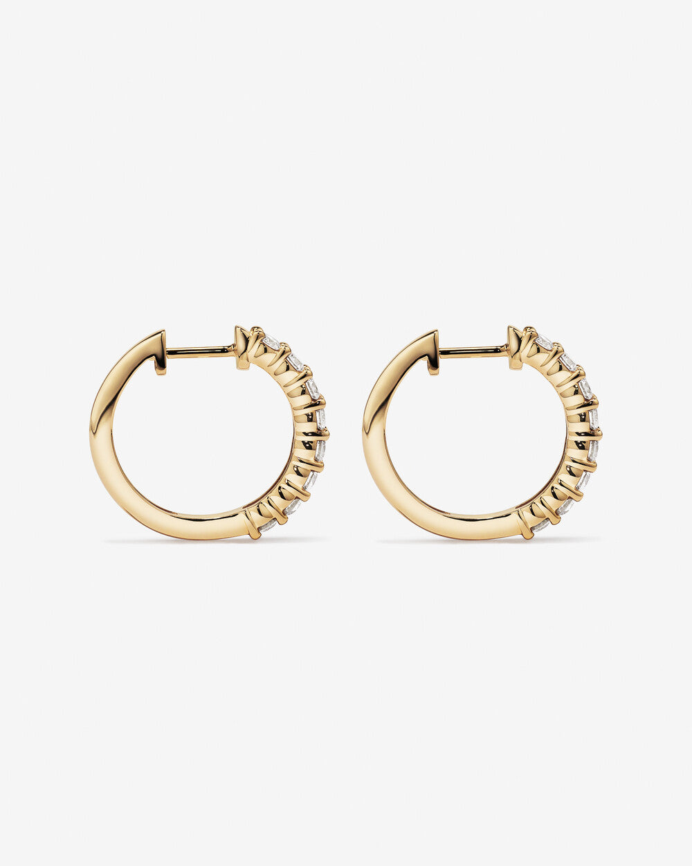 1.00 Carat Lab-Grown Diamond Hoop Huggie Earrings in 10kt Yellow Gold