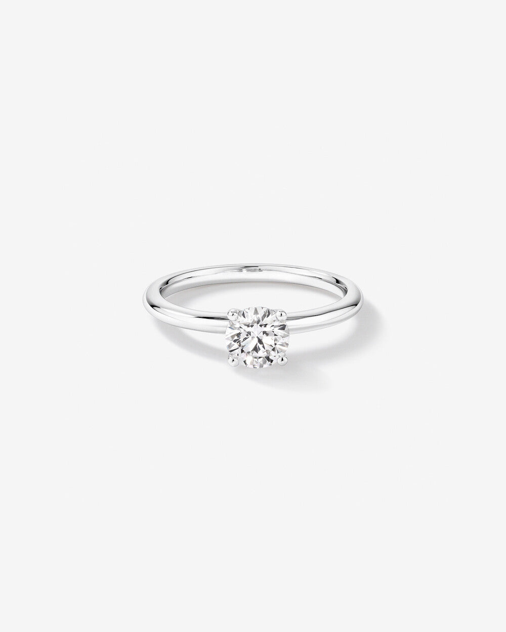 0.80 Carat TW Round Brilliant Lab-Grown Diamond Solitaire Engagement Ring in 14kt White Gold