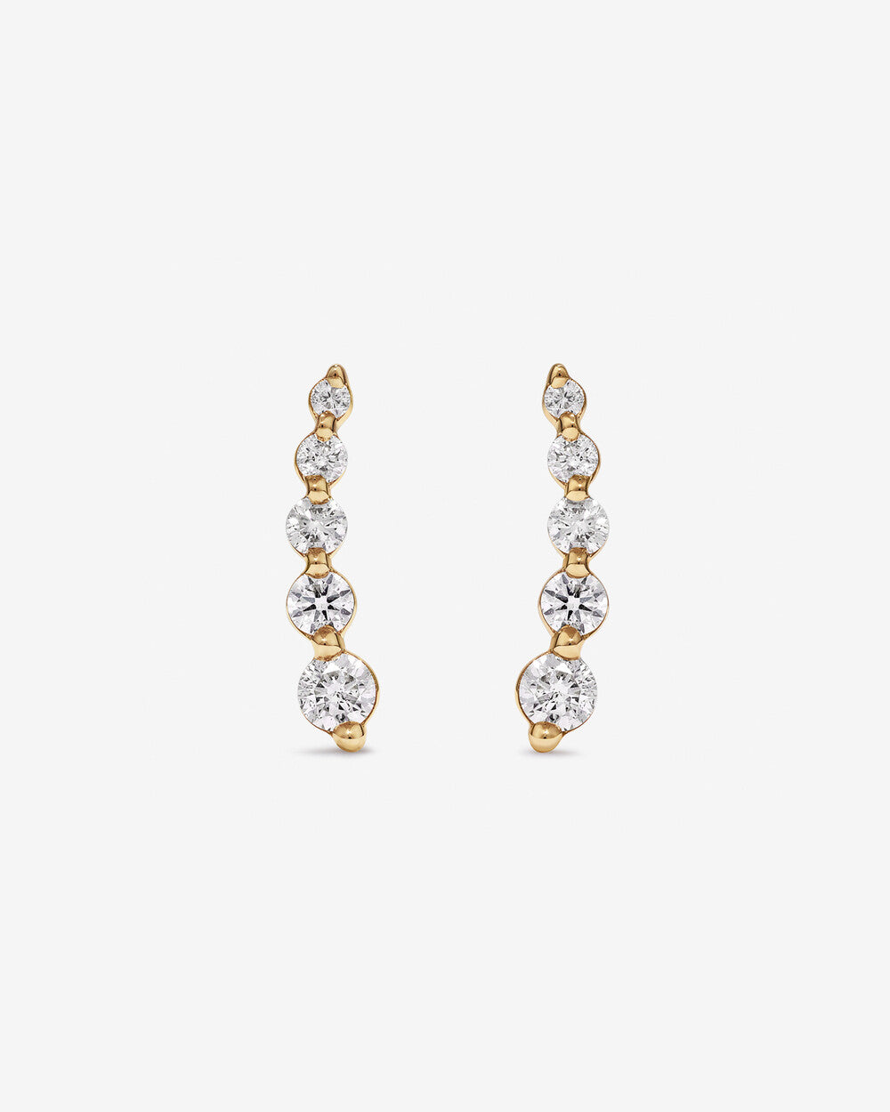 Ear Climbers with 0.22 Carat TW of Lab Grown Diamonds in 14k Yellow Gold