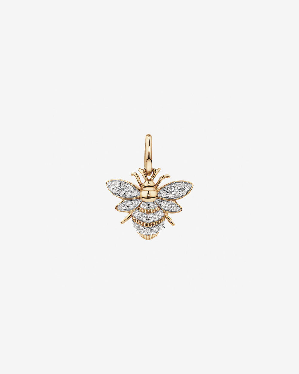 Unique Diamond Bee Pendant in 10k Yellow Gold