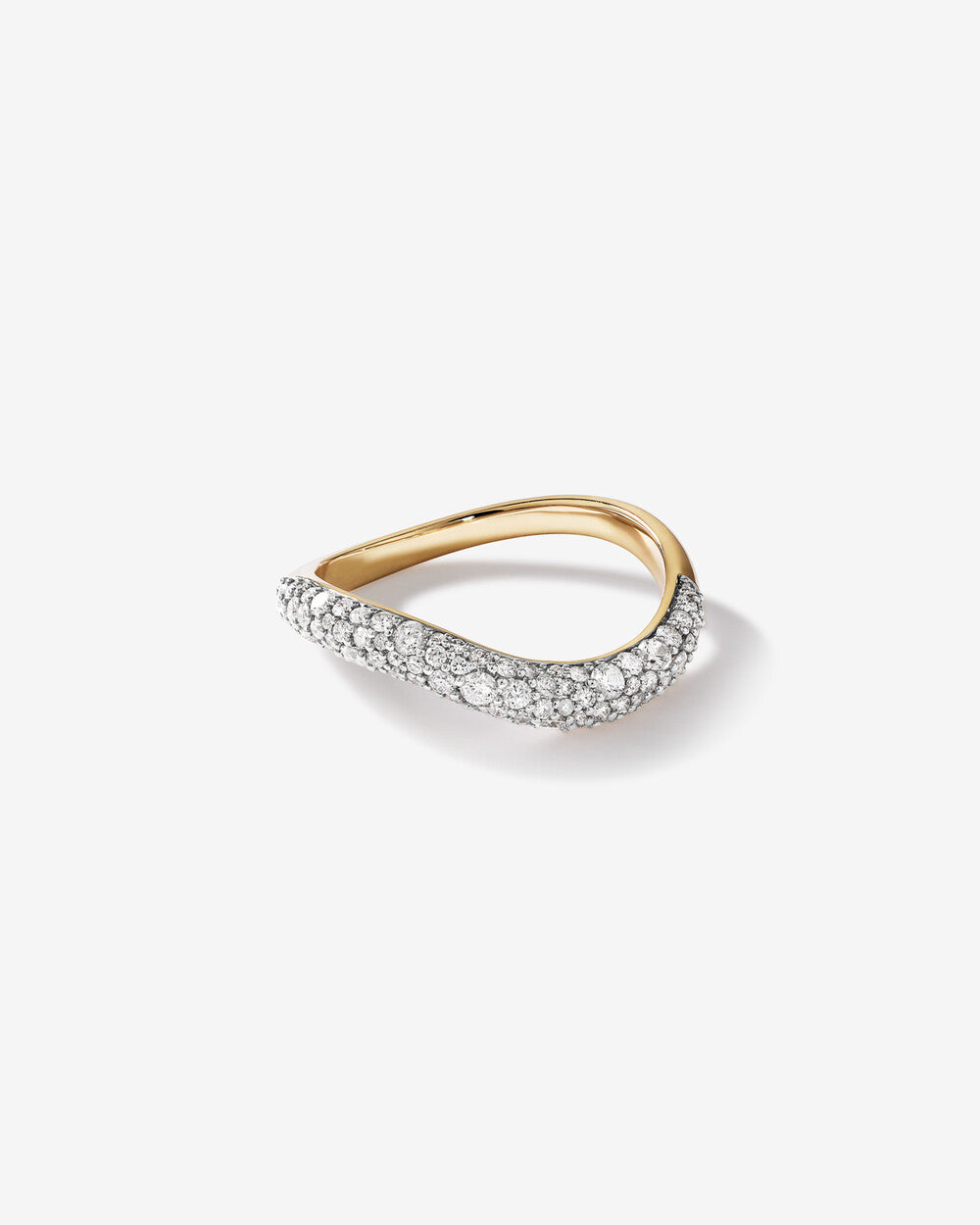 0.70 Carat TW Diamond Stardust Wave Ring in 14kt Yellow Gold