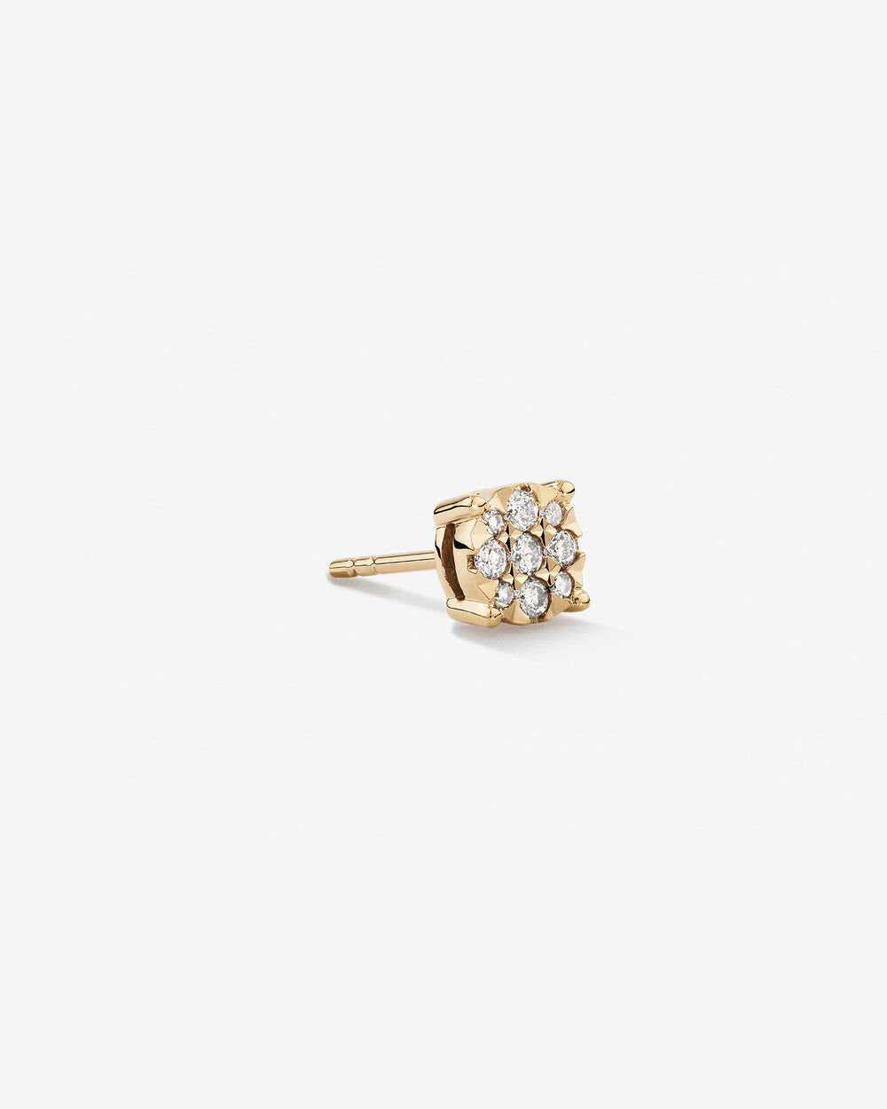 Men’s Stud Earring with 0.11 Carat of Diamonds in 14kt Yellow Gold