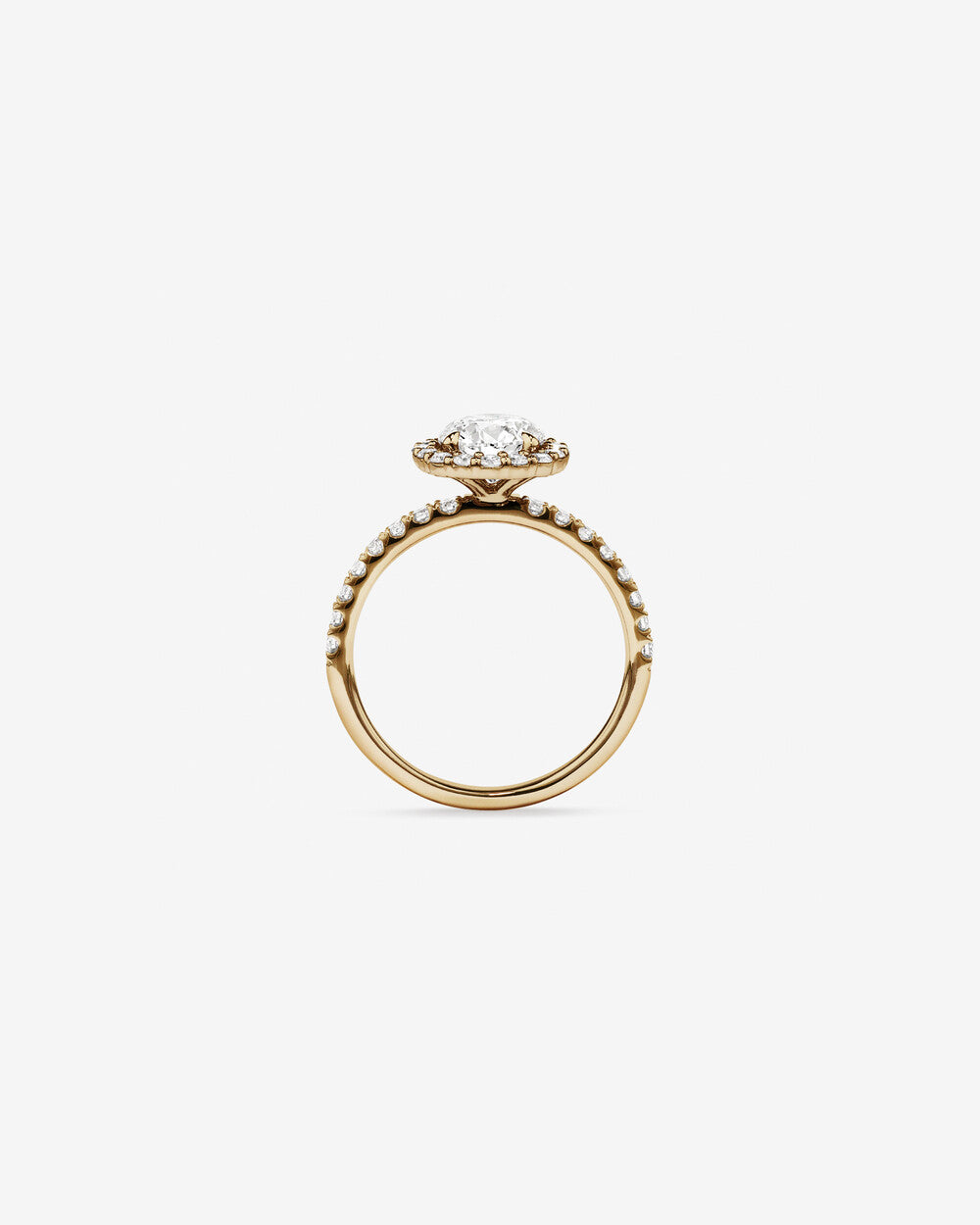 1.80 Carat TW Round Brilliant Lab-Grown Diamond Halo Engagemet Ring in 14kt Yellow Gold