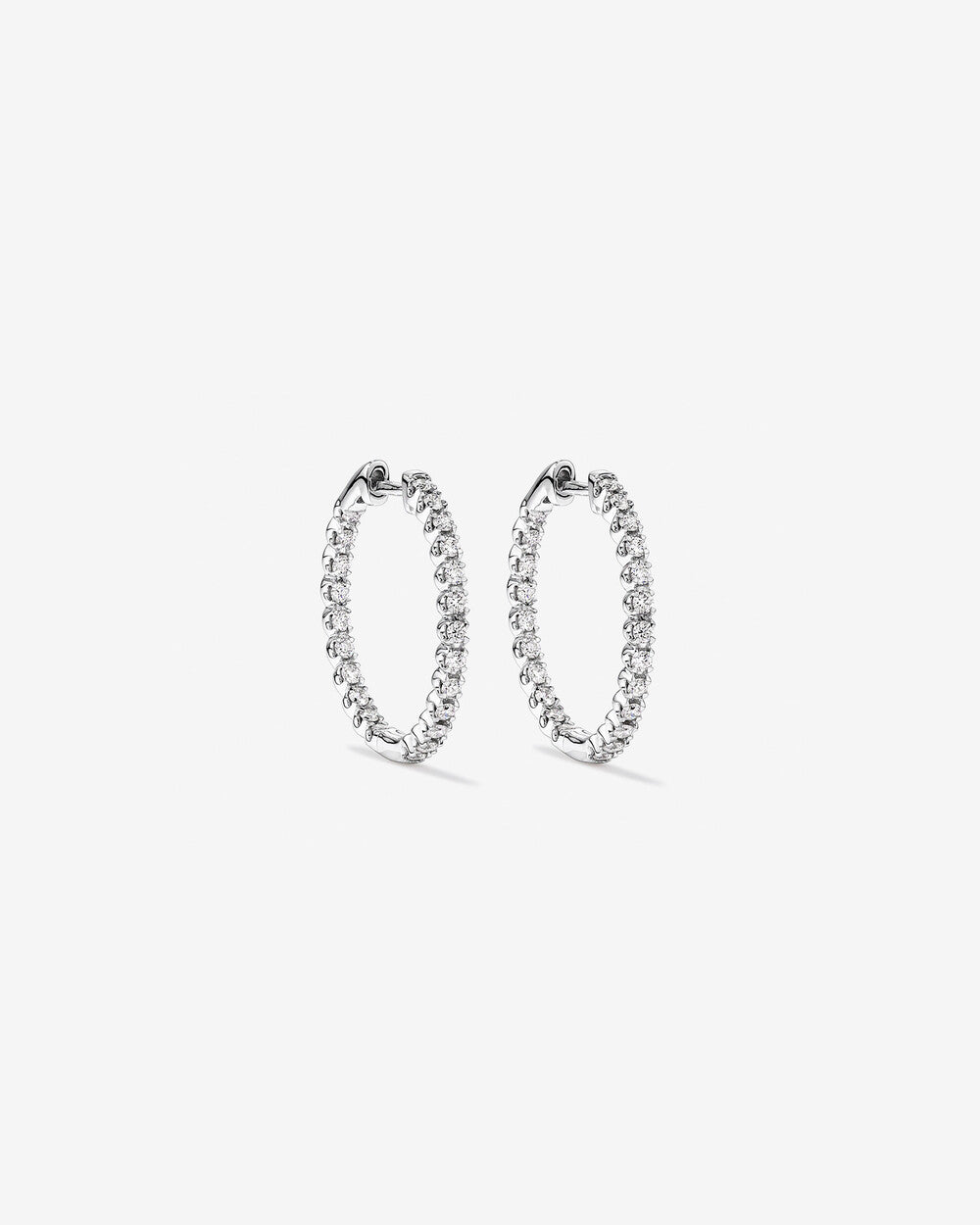 0.70 Carat Lab-Grown Diamond Hoop Earrings Set in 10k Gold
