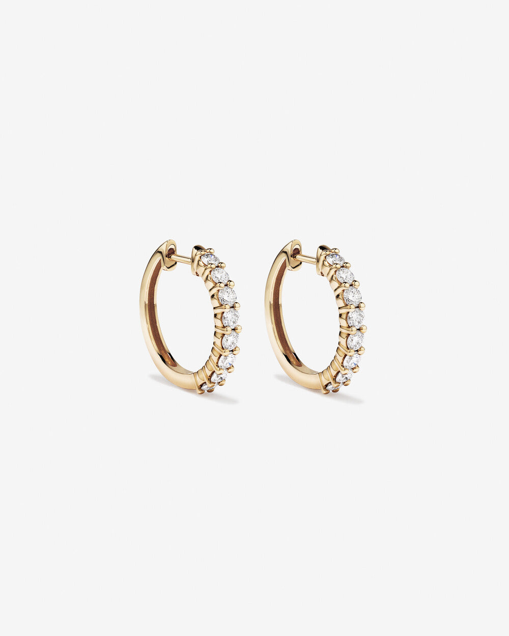 1.00 Carat Lab-Grown Diamond Hoop Huggie Earrings in 10kt Yellow Gold