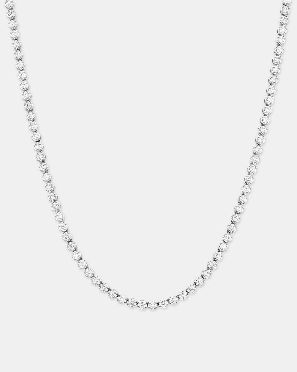 4.50 Carat TW Lab Grown Diamond Tennis Necklace set in 14k White Gold