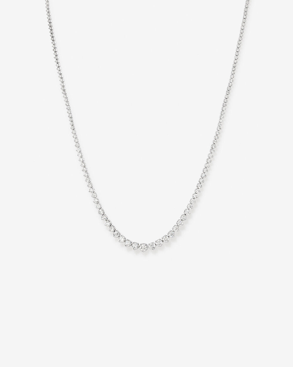 11.00 Carat TW Lab Grown Diamond Riviera Tennis Necklace in 14kt Gold
