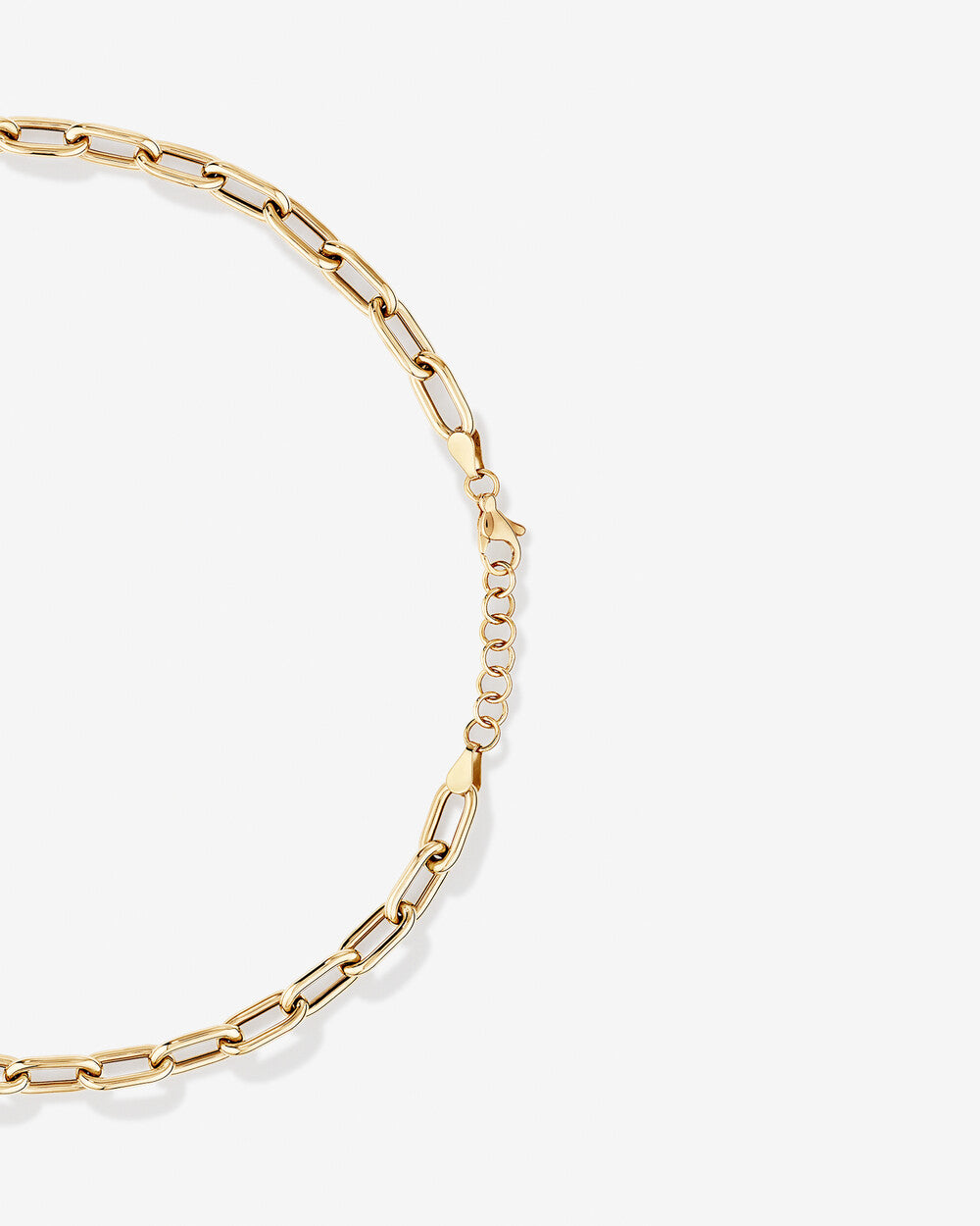 42cm Hollow Oval Paperclip Chain in 10k Yellow Gold