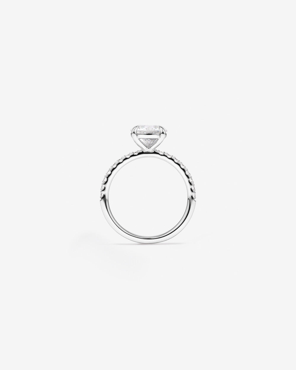 2.05 Carat Round Brilliant Lab-Grown Diamond Side Accent Engagement Ring in 14k White Gold