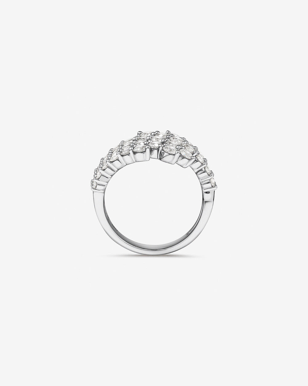 Fan Bypass Ring with 1.90 Carat TW Lab Grown Diamonds in 14k Gold