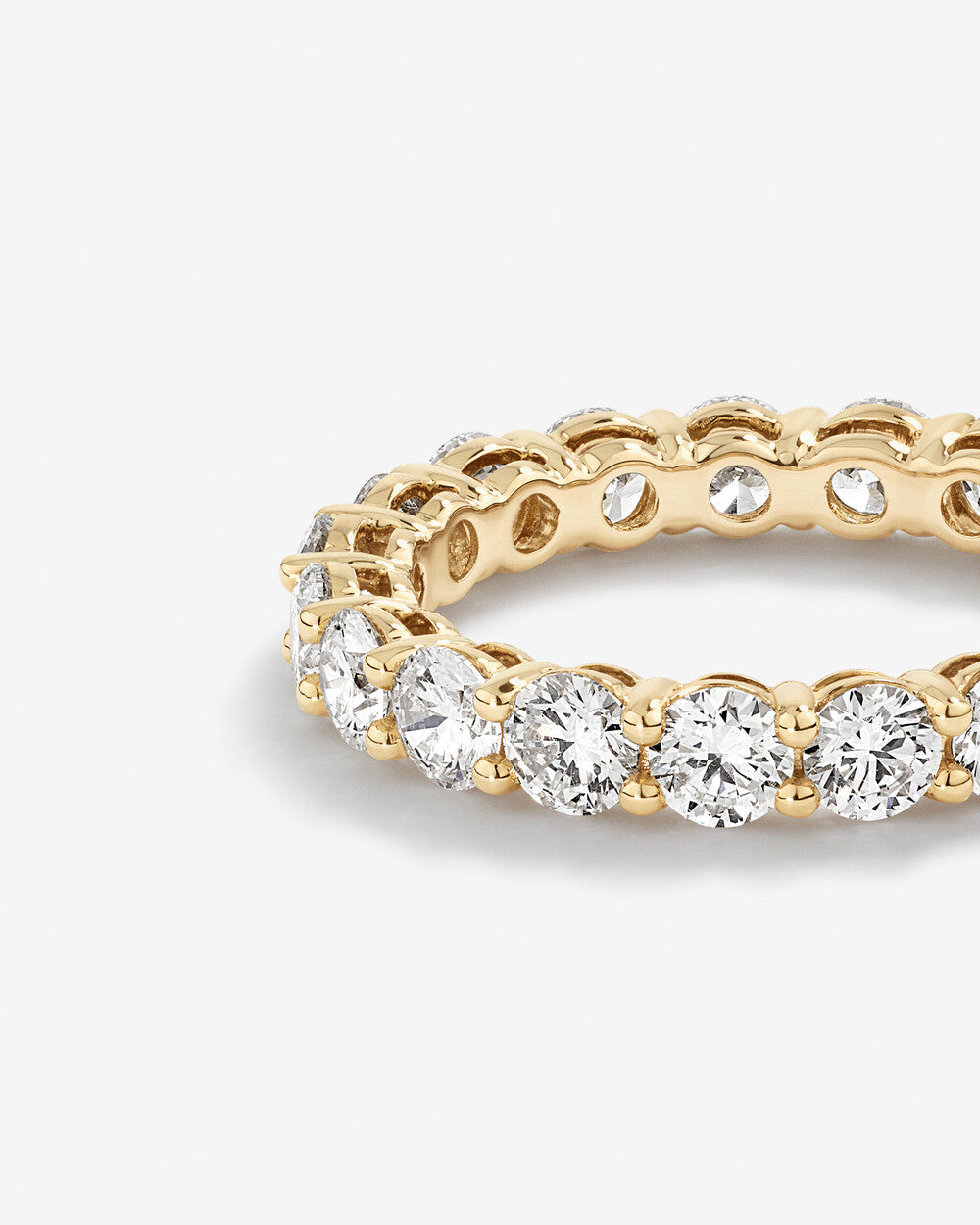 3.10 Carat Round Brilliant Lab Grown Diamond Eternity Ring in 14k Yellow Gold