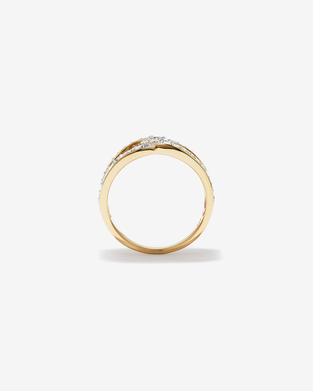 1.10 Carat TW Lab Grown Diamond Link Ring in 14k White and Yellow Gold