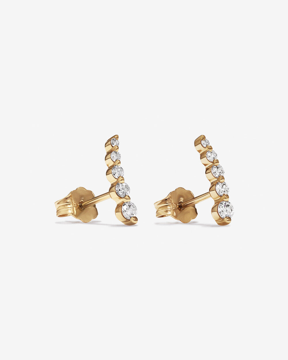 Ear Climbers with 0.22 Carat TW of Lab Grown Diamonds in 14k Yellow Gold