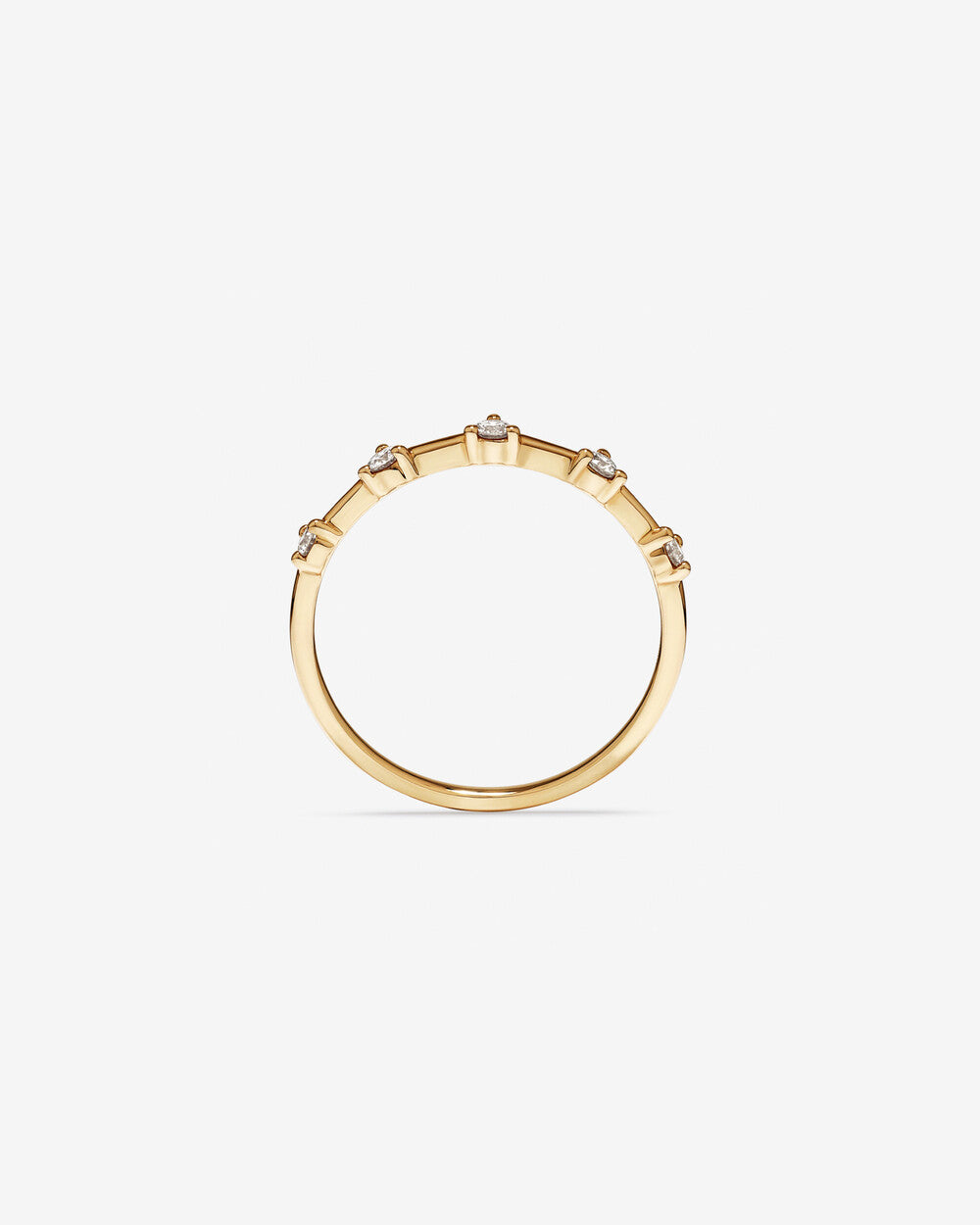 Lab Grown Diamond Studded Ring in 14k Yellow Gold