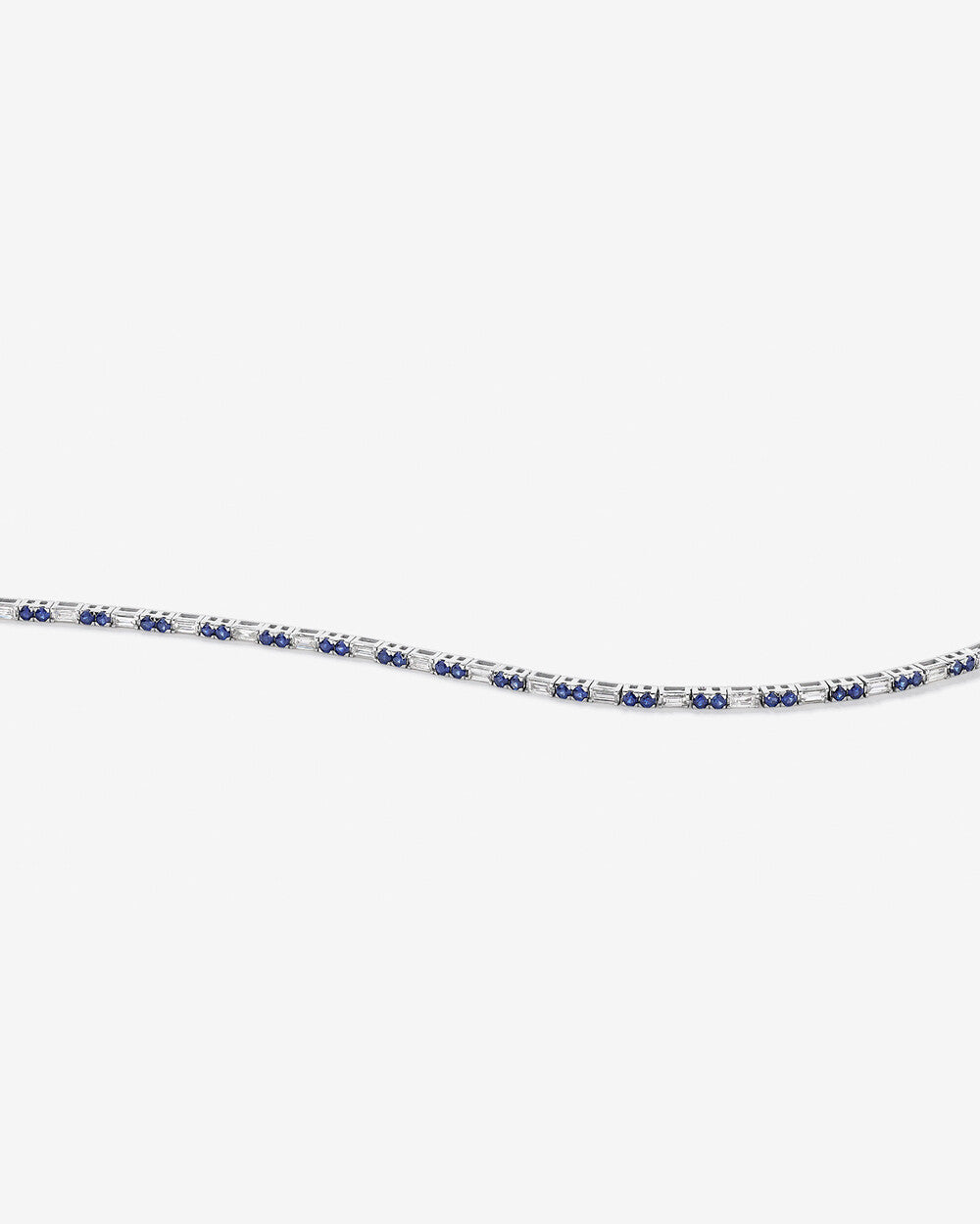 Sapphire & Lab Diamond Dot Tennis Bracelet with 0.69 Carat TW in 10kt White Gold