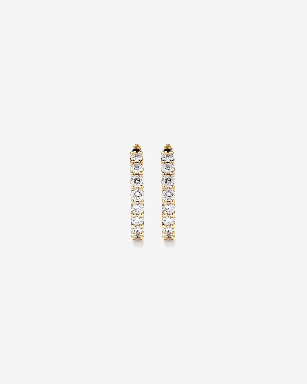 1.00 Carat Lab-Grown Diamond Hoop Huggie Earrings in 10kt Yellow Gold