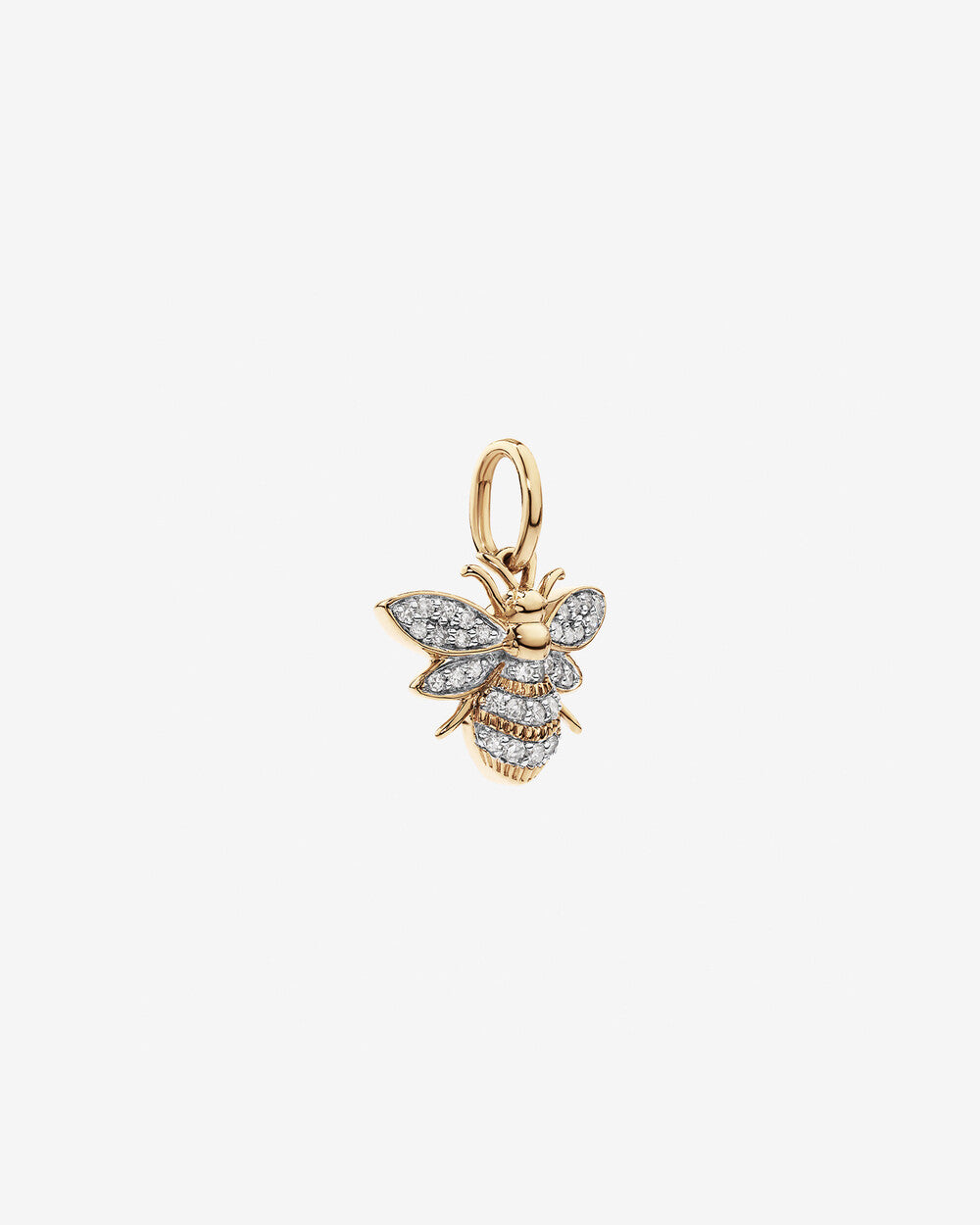 Unique Diamond Bee Pendant in 10k Yellow Gold