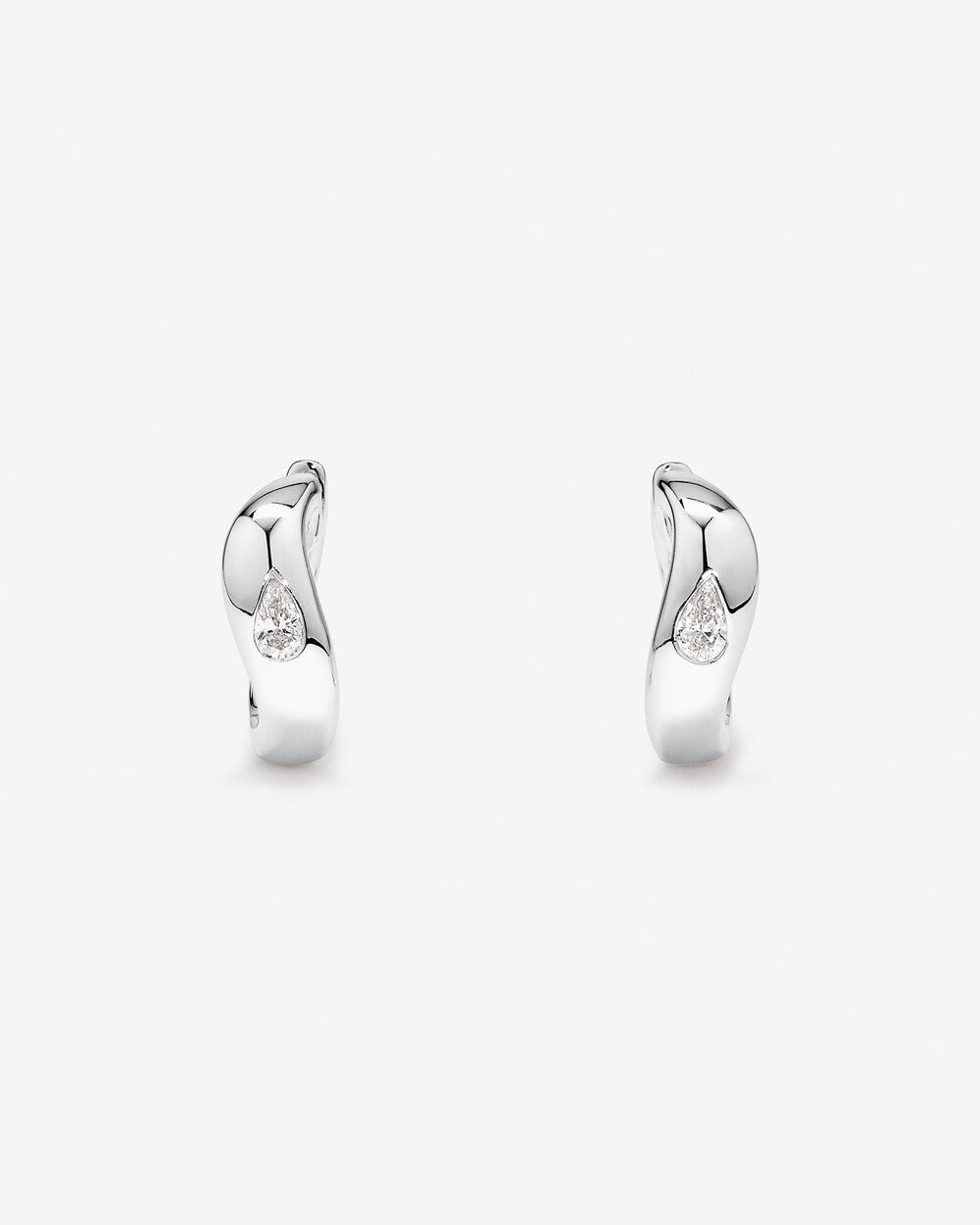 0.30 Carat TW Lab Grown Pear Diamond Hoop Earrings in Sterling Silver