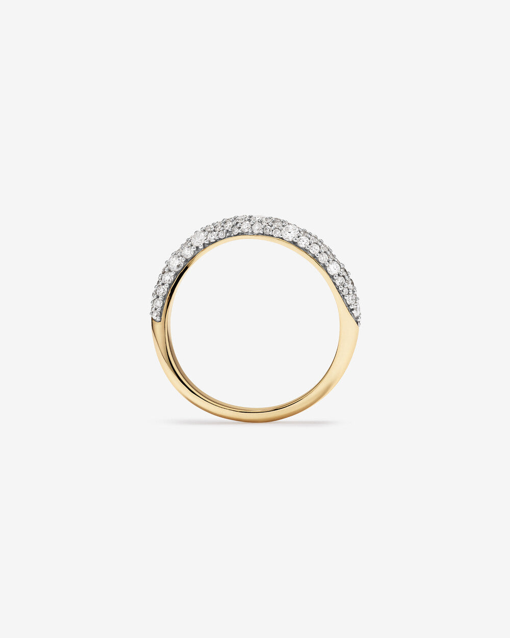 0.70 Carat TW Diamond Stardust Wave Ring in 14kt Yellow Gold