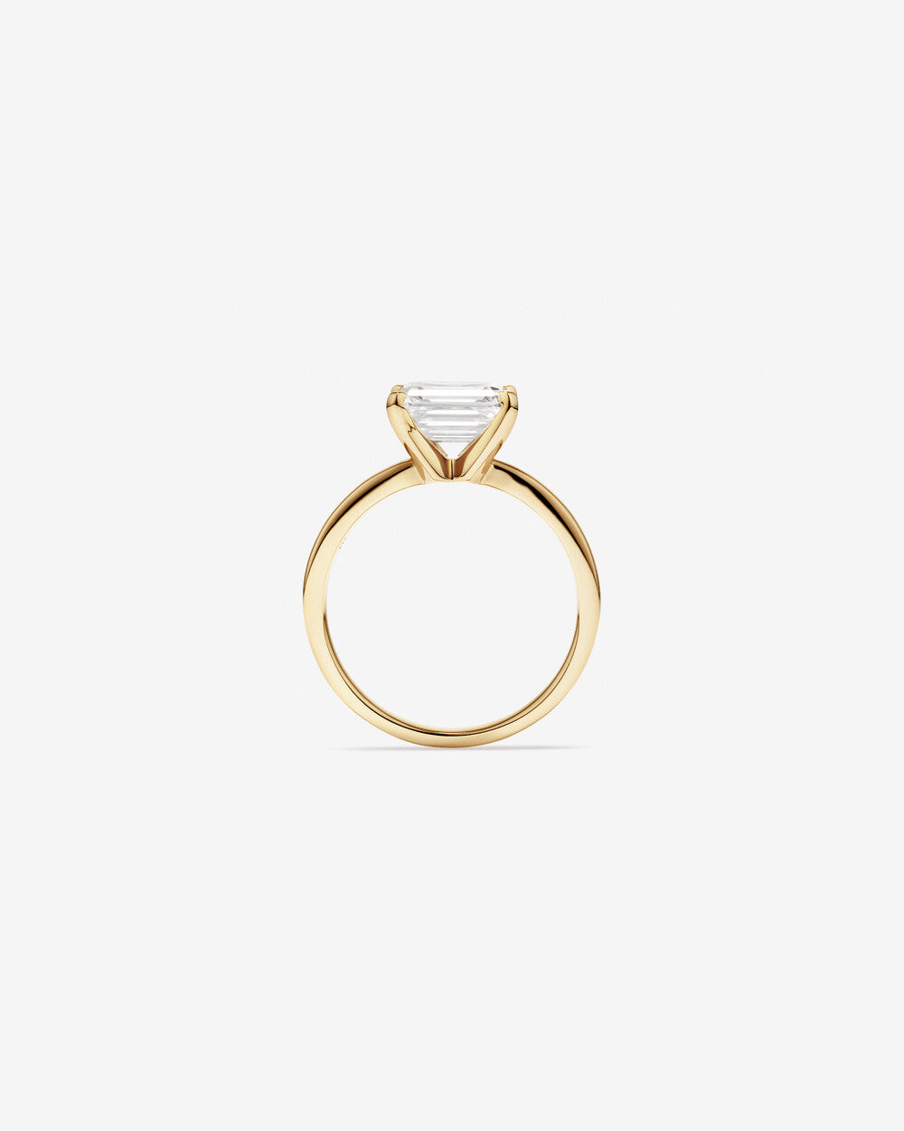 3.00 Carat  East West Emerald Cut Lab-Grown Diamond Solitaire Engagement Ring in 14kt Gold