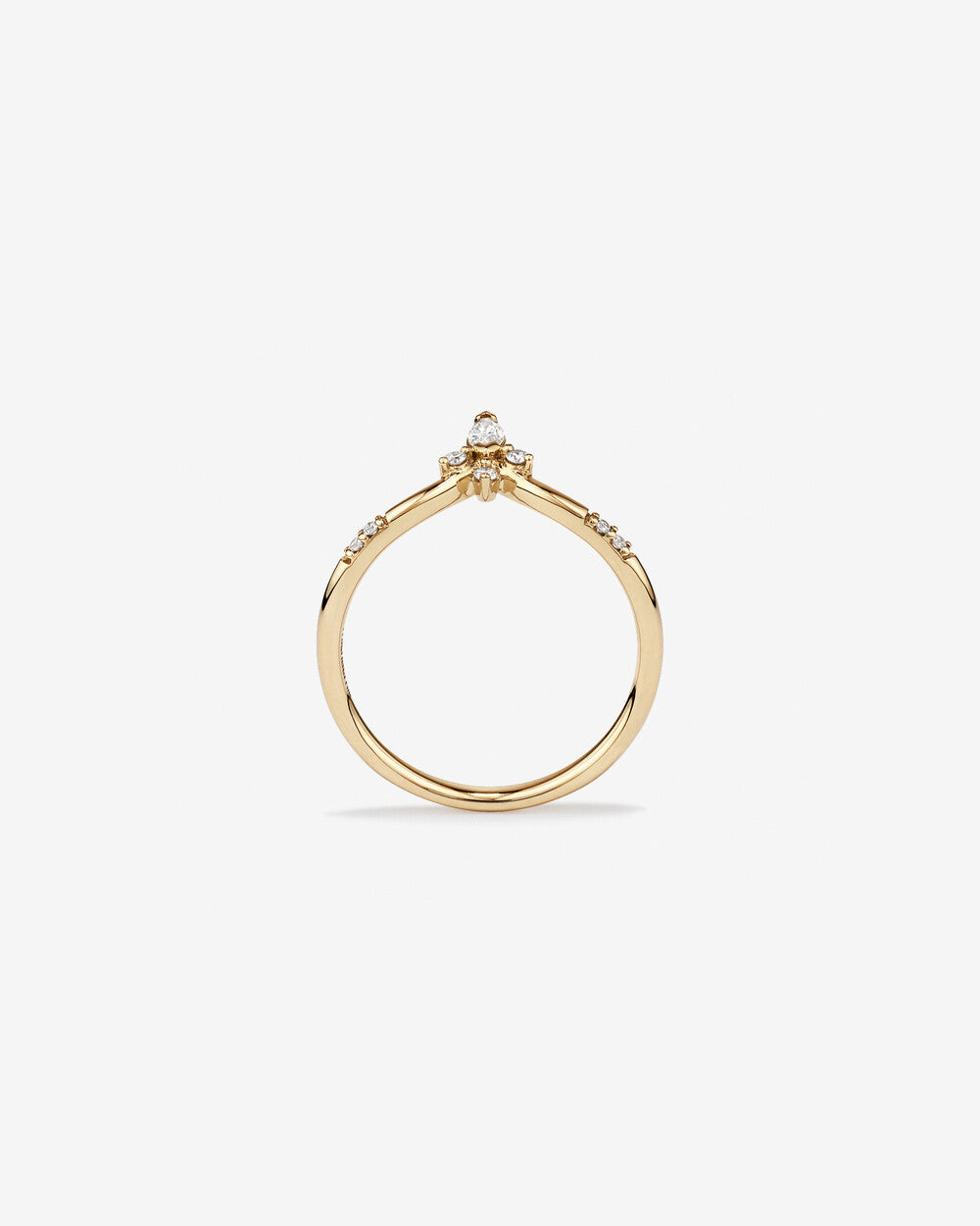 0.19 Carat  Round Brilliant and Marquise Diamond Contoured Wedding Band in 14k Yellow Gold
